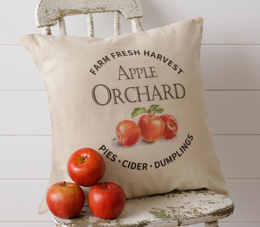 Farm Fresh Market Apple Orchard Throw Pillow