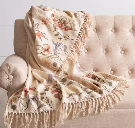 Dried Flower Throw Blanket