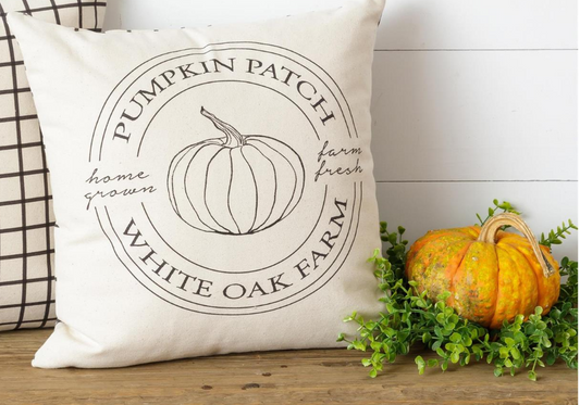 Fall Pumpkin Patch Muslin Throw Pillow